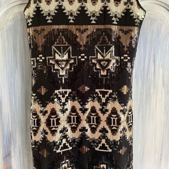 CARMEN by Carmen Marc Valvo Sequin Cocktail Dress - M - Picture 3 of 10